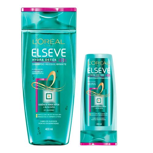 Kit Elseve Hydra Detox 48h Antioleosidade Shampoo 400ml + Condicionador 200ml Kit Elseve Hydra Detox 48h Antioleosidade Shampoo 400ml + Condicionador 200ml
