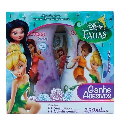 Kit Fadas Shampoo 250ml + Condicionador 250ml Grátis Adesivos
