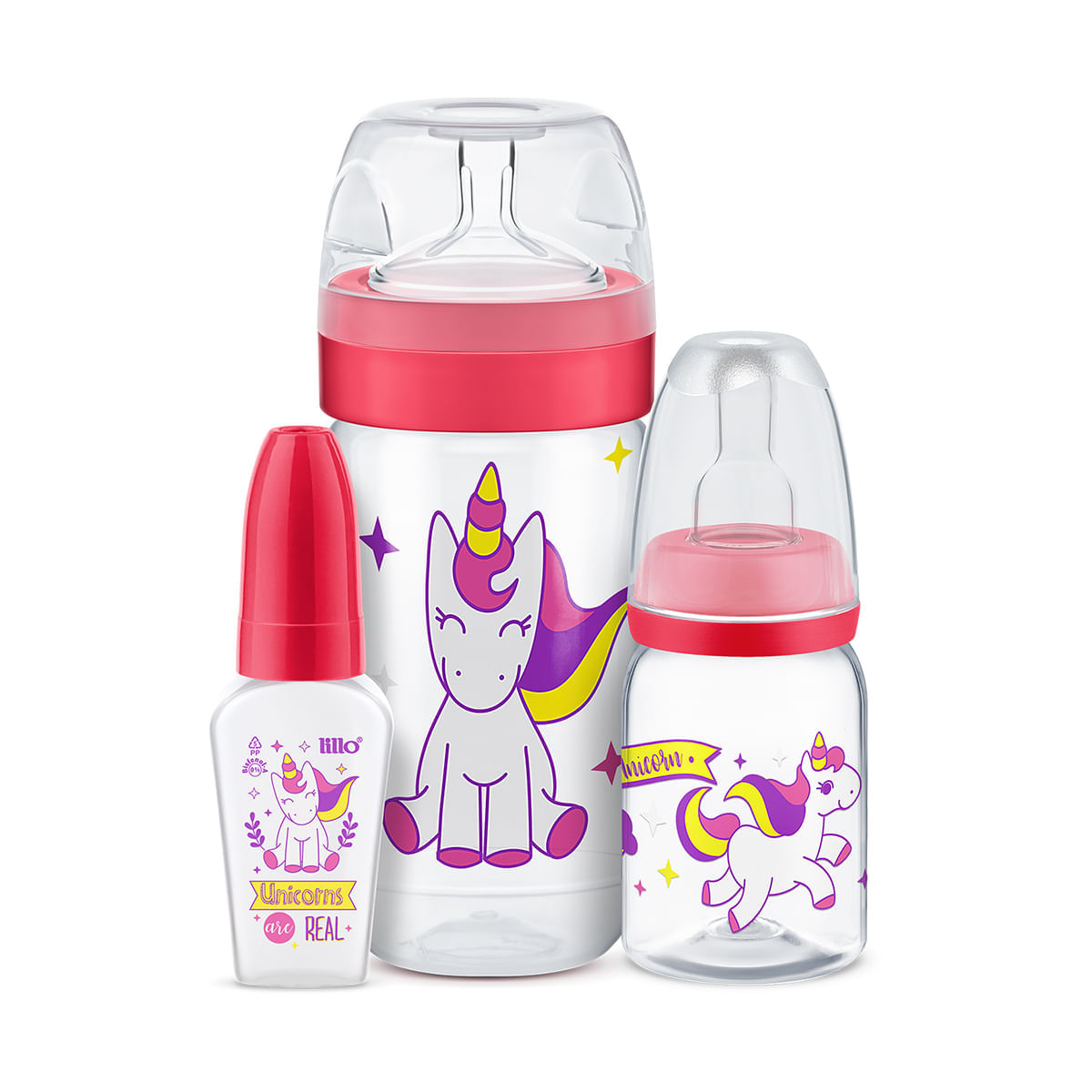 Kit 3 Mamadeira Evolution Magia 50 120 300ml Unicornio Lillo 935188213