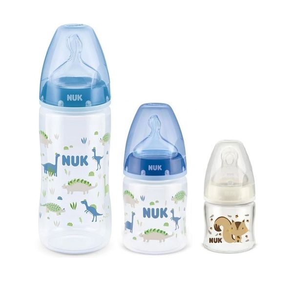 Kit 3 Mamadeira Starter Azul 90/150/300ml First Choice - NUK