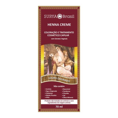 Tintura Creme Henna Surya Louro Dourado 70ml Tintura Creme Henna Surya Louro Dourado 70ml