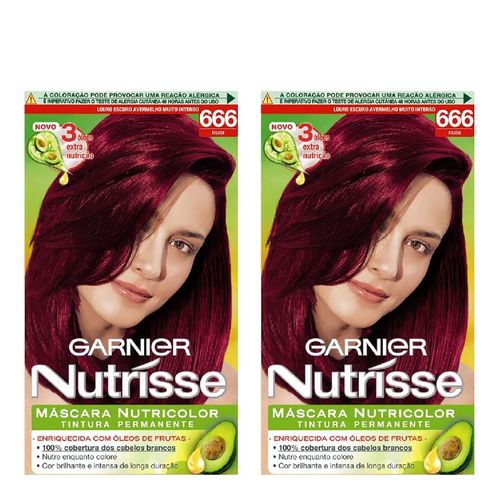 Tintura Garnier Nutrisse 666 Rubi 2 Unidades Tintura Garnier Nutrisse 666 Rubi 2 Unidades