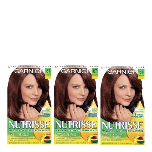 Tintura Garnier Nutrisse 67 Chocolate 3 Unidades