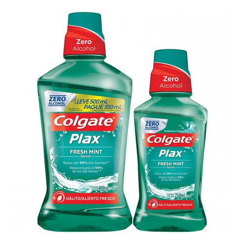 Kit Enxaguante Bucal Colgate Plax Fresh Minti 2 em 1 500ml Mais 250ml Kit Enxaguante Bucal Colgate Plax Fresh Minti 2 em 1 500ml Mais 250ml