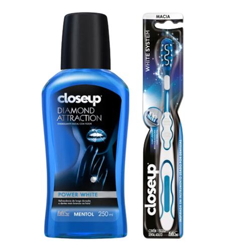 Kit Escova Dental Close Up + Enxaguatório Power White Kit Escova Dental Close Up + Enxaguatório Power White
