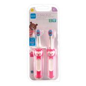 Kit Escova Dental Mam Baby Brush 6+ Meses Rosa 2 Unidades