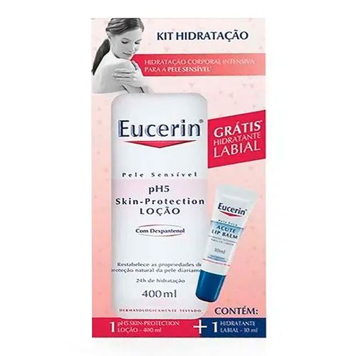 Kit Eucerin PH5 Loção Pump 400ml + Hidratante Labial 10ml Kit Eucerin PH5 Loção Pump 400ml + Hidratante Labial 10ml