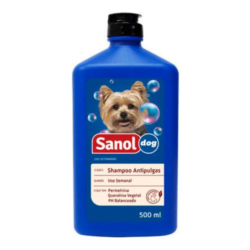 SANOL SHAMPOO ANTIPULGAS - frasco com 500ml SANOL SHAMPOO ANTIPULGAS - frasco com 500ml