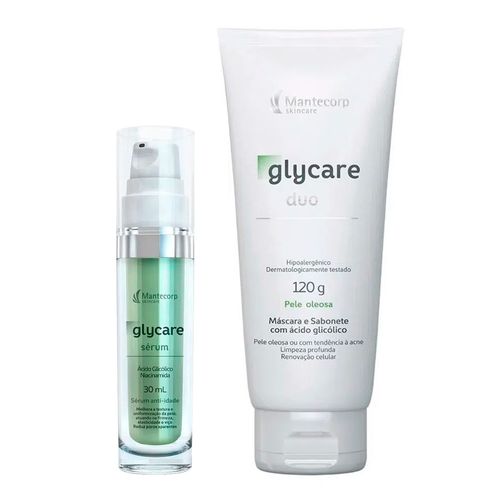 Kit-Serum-Rejuvenescedor-Glycare-30ml--Sabonete-e-Mascara-Facial-Glycare-Duo-120g