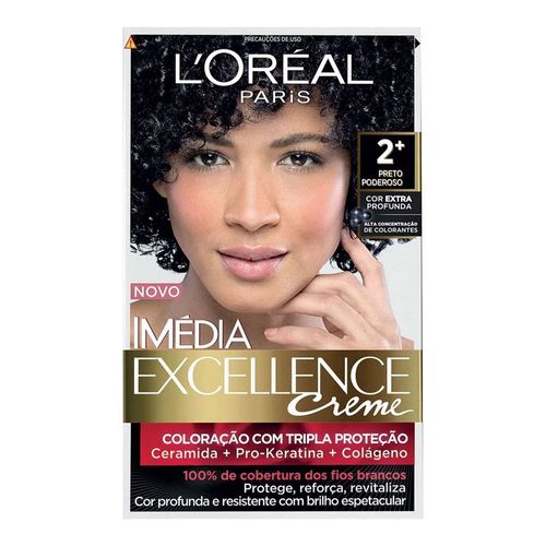 Tintura Imédia Excellence L'Oréal Creme Cor Extra Profunda 2+ Preto Poderoso Tintura Imédia Excellence L'Oréal Creme Cor Extra Profunda 2+ Preto Poderoso