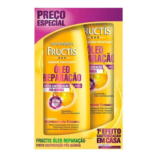 Kit Shampoo + Condicionador Garnier Fructis Óleo Reparação Pós-Química 200ml