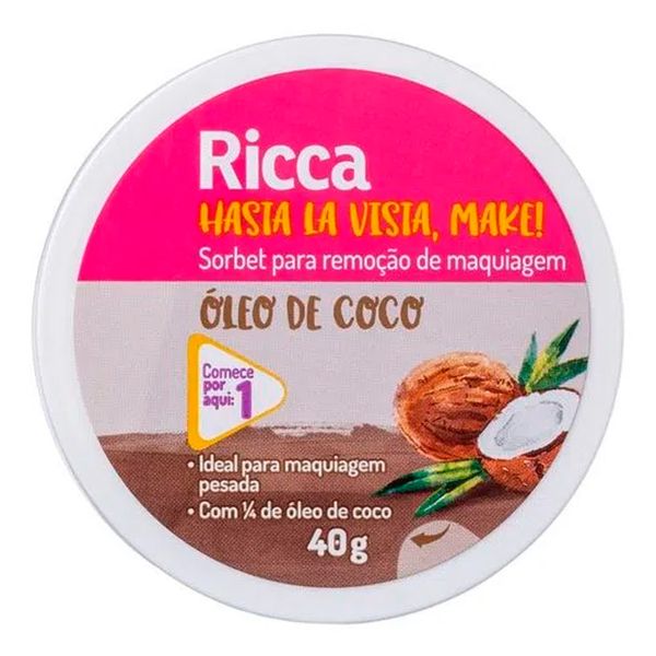 Sorbet para Remoção de Maquiagem Ricca com Óleo de Coco 40g