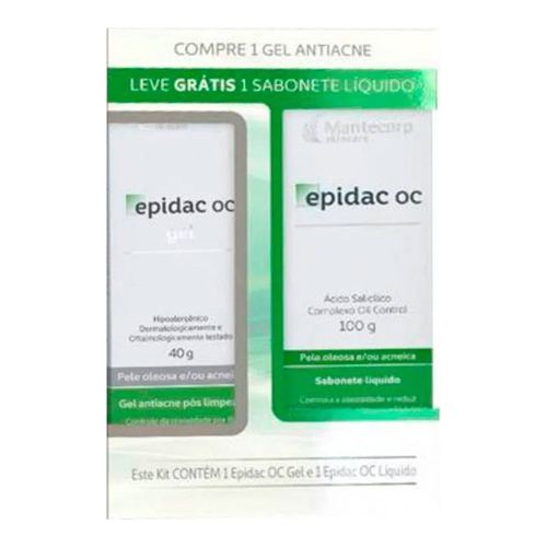 Kit Epidac Oc Sabonete Líquido Facial 100g + Gel Antiacne Pós-Limpeza 40g Kit Epidac Oc Sabonete Líquido Facial 100g + Gel Antiacne Pós-Limpeza 40g