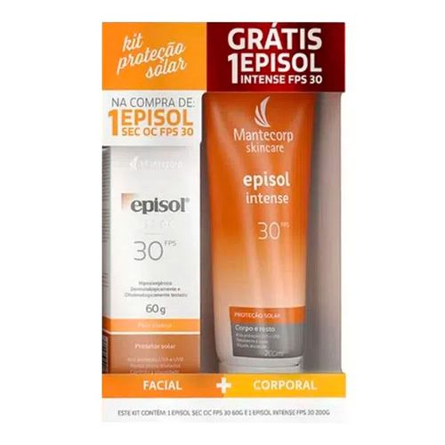 Kit Episol Protetor Solar Sec OC FPS30 60g + Protetor Solar Intense FPS30 200ml