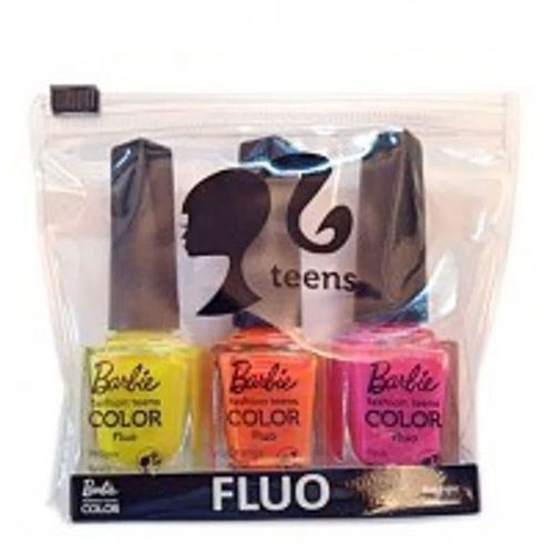 Kit Esmalte Barbie Fashion Teens Color Fluo 3 Esmaltes