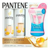 Kit Pantene Hidratação Intensa Shampoo 400ml + Condicionador 200ml + Aparelho Gillette Venus Sensitive
