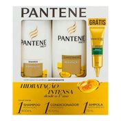 Kit Pantene Hidratação Shampoo 400ml + Condicionador 200ml + Ampola de Tratamento 15ml