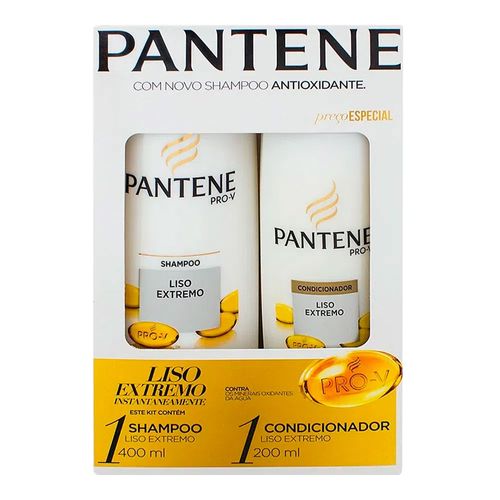 Kit Pantene Liso Extremo Shampoo 400ml + Condicionador 200ml Kit Pantene Liso Extremo Shampoo 400ml + Condicionador 200ml