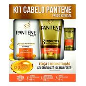 Kit Pantene Shampoo Força e Reconstrução 400ml + Condicionador 3 Minutos Milagrosos 170ml + Ampola 15ml