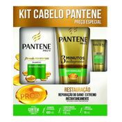 Kit Pantene Shampoo Restauração 400ml + Condicionador 3 Minutos Milagrosos 170ml + Ampola 15ml
