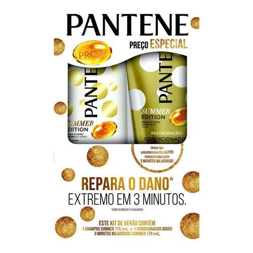 Kit Pantene Summer 3 Minutos Milagrosos Shampoo 175ml + Condicionador 170ml Kit Pantene Summer 3 Minutos Milagrosos Shampoo 175ml + Condicionador 170ml