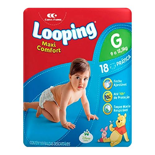 Fralda Descartável Looping Maxi Confort Prática G 16 Unidades Fralda Descartável Looping Maxi Confort Prática G 16 Unidades