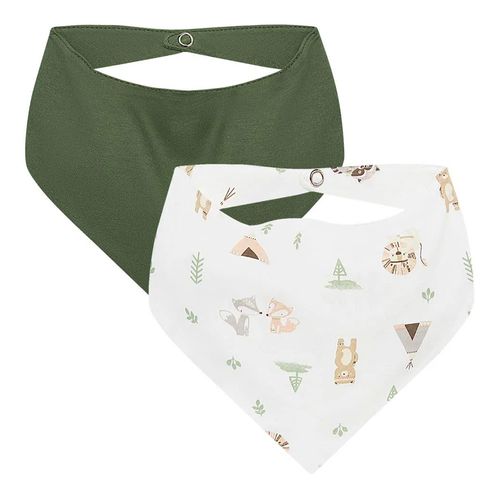 Kit 2 Babadores Bandana para bebê em malha Amigos da Selva - Anjos Baby Kit 2 Babadores Bandana para bebê em malha Amigos da Selva - Anjos Baby