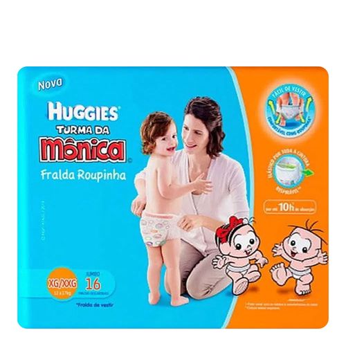 Fralda Descartável Huggies Turma Da Mônica Veste Fácil Jumbo Xg 16 Unidades Fralda Descartável Huggies Turma Da Mônica Veste Fácil Jumbo Xg 16 Unidades