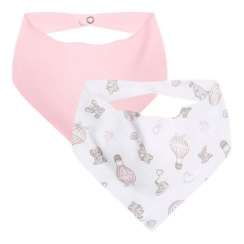 Kit 2 Babadores Bandana para bebê em malha Elefantinha - Anjos Baby Kit 2 Babadores Bandana para bebê em malha Elefantinha - Anjos Baby