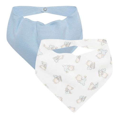 Kit 2 Babadores Bandana para bebê em malha Ursinho - Anjos Baby Kit 2 Babadores Bandana para bebê em malha Ursinho - Anjos Baby