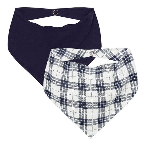 Kit 2 Babadores Bandana para bebê em malha Xadrez - Anjos Baby Kit 2 Babadores Bandana para bebê em malha Xadrez - Anjos Baby