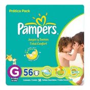 Fralda Descartável Pampers Total Confort Hiper G 56 Unidades