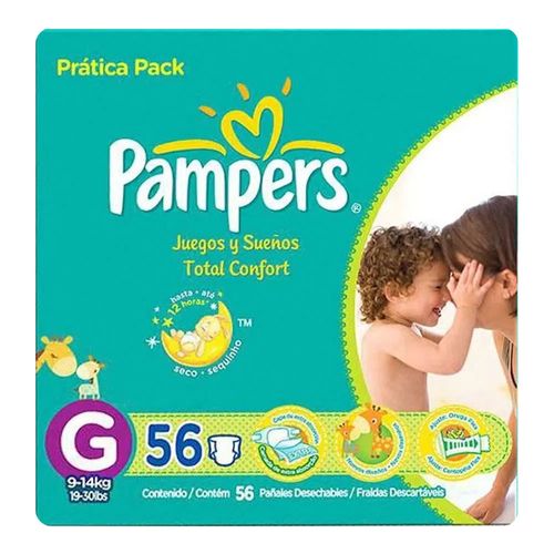 Fralda Descartável Pampers Total Confort Hiper G 56 Unidades Fralda Descartável Pampers Total Confort Hiper G 56 Unidades
