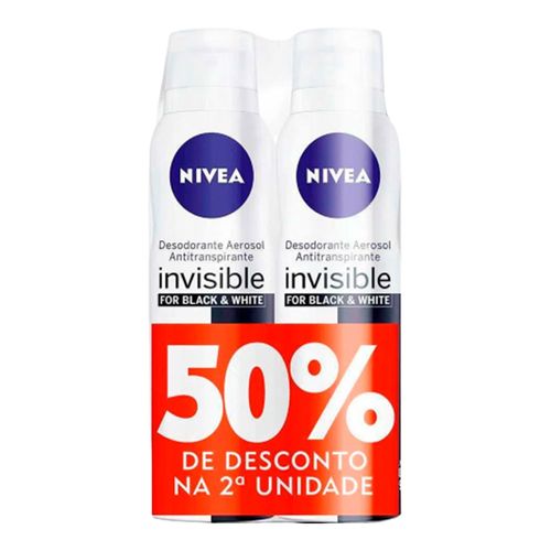 Kit-Desodorante-Aerosol-Feminino-Nivea-Invisible-For-Black---White-150ml-2-Unidades Kit-Desodorante-Aerosol-Feminino-Nivea-Invisible-For-Black---White-150ml-2-Unidades