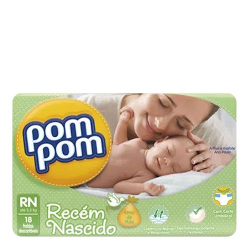 Fralda Descartável Pom Pom Amor de Mamãe Recém Nascido 18 Unidades Fralda Descartável Pom Pom Amor de Mamãe Recém Nascido 18 Unidades