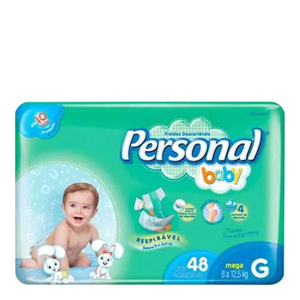 Fralda Descartável Personal Baby Mega G 48 Unidades - Drogaria Sao Paulo