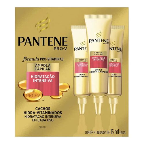 Kit 3 Ampola de Tratamento Pantene Cachos Hidra-Vitaminados 15ml Kit 3 Ampola de Tratamento Pantene Cachos Hidra-Vitaminados 15ml
