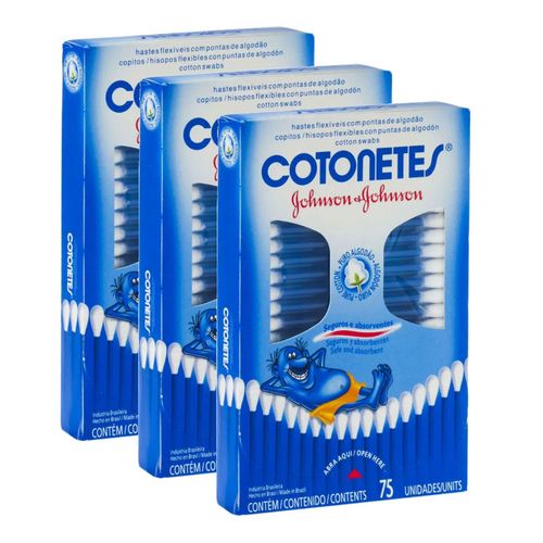 Kit 3 Cotonete Johnson's 225 Unidades Kit 3 Cotonete Johnson's 225 Unidades