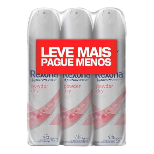 Kit Desodorante Aerosol Rexona Powder Dry Feminino 90g 3 Unidades Kit Desodorante Aerosol Rexona Powder Dry Feminino 90g 3 Unidades
