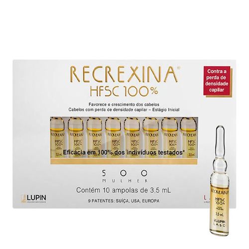 Kit Ampola de Tratamento Capilar Recrexina HFSC 100% 500 Mulher 3,5ml 10 Unidades Kit Ampola de Tratamento Capilar Recrexina HFSC 100% 500 Mulher 3,5ml 10 Unidades