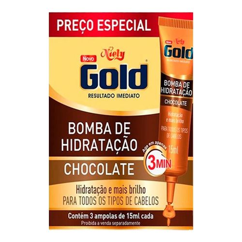 Kit Ampola de Tratamento Niely Gold Bomba de chocolate 15ml 3 Unidades Kit Ampola de Tratamento Niely Gold Bomba de chocolate 15ml 3 Unidades