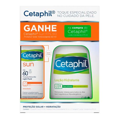 Kit Loção Hidratante Corporal Galderma Cetaphil 473ml + Protetor Solar Facial Cetaphil Sun FPS60 50ml Kit Loção Hidratante Corporal Galderma Cetaphil 473ml + Protetor Solar Facial Cetaphil Sun FPS60 50ml