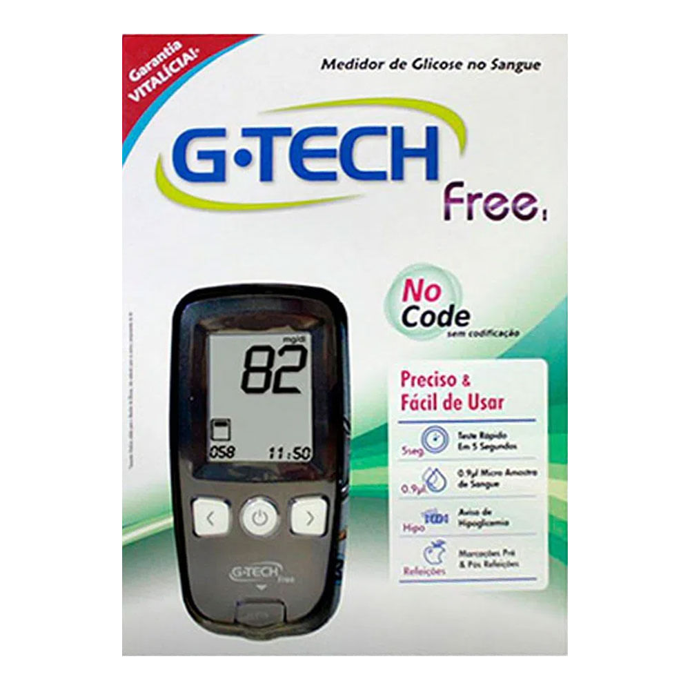 Medidor de glicose G Tech FREE