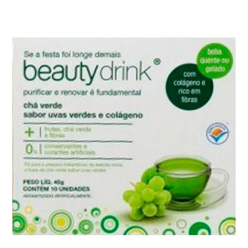 Chá Verde Beauty Drink Sabor Uva Verde 10 Sachês Chá Verde Beauty Drink Sabor Uva Verde 10 Sachês