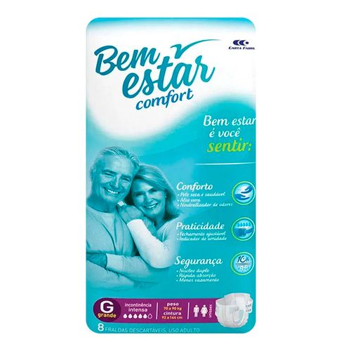 Fralda Adulta Bem Estar Comfort G 8 Unidades Fralda Adulta Bem Estar Comfort G 8 Unidades