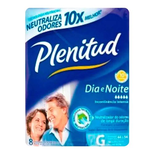 Fralda Geriátrica Plenitud Noite e Dia Grande 8 Unidades Fralda Geriátrica Plenitud Noite e Dia Grande 8 Unidades