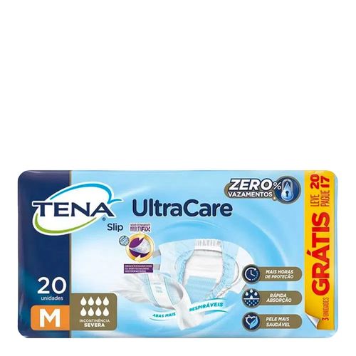 Fralda Geriátrica Tena Slip Ultra M Leve 20 Unidades