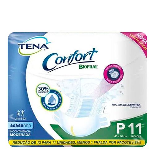 Fralda Geriátrica Tena Confort Biofral Unissex P 11 Unidades Fralda Geriátrica Tena Confort Biofral Unissex P 11 Unidades