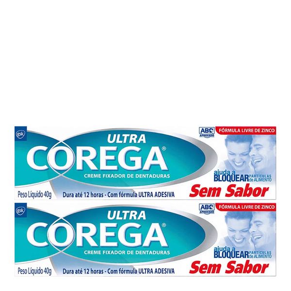 Creme Ultra Corega Sem Sabor 40g 2 Unidades