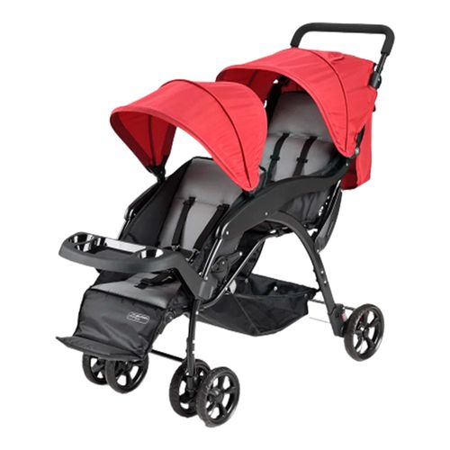 Carrinho de Passeio para Gêmeos Duo Vermelho Multikids Baby - BB529 Carrinho de Passeio para Gêmeos Duo Vermelho Multikids Baby - BB529